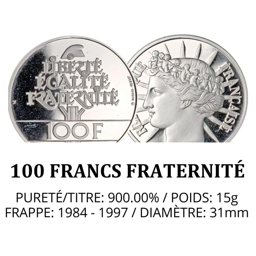 100 FRANCS FRATERNITÉ ARGENT